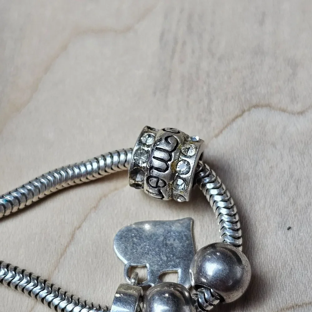 925 Sterling Silver Charm Bracelet Mom Theme Italy Chain Thai Charms IBB Gift